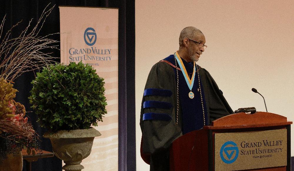 Image 1 of 30 Dean George Grant, Ph.D. at podium